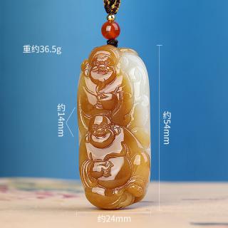 昆仑御和田玉弥勒佛吊坠且末糖玉财神项坠孤品大师艺财富双收玉佩男女
